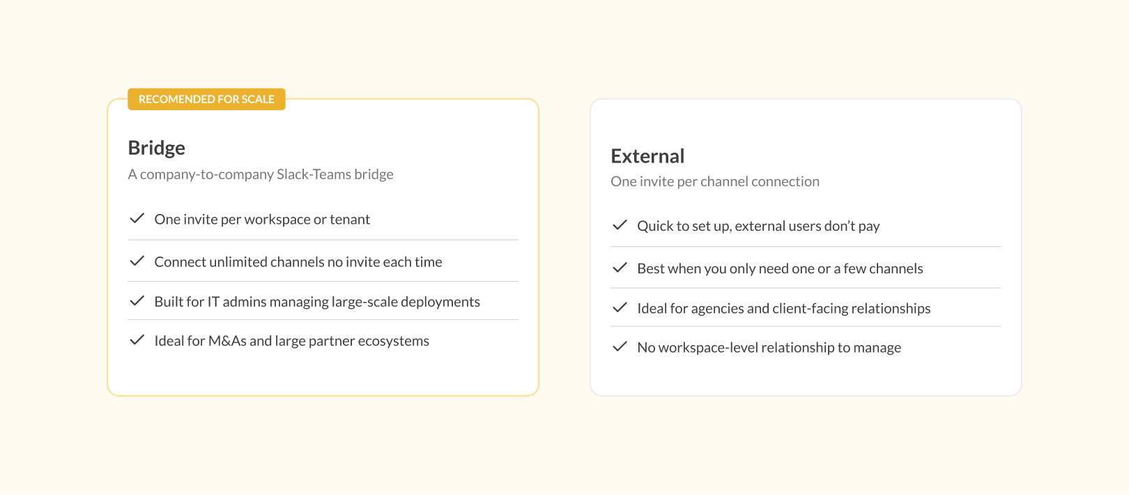 bridge and external comparison conclude connect