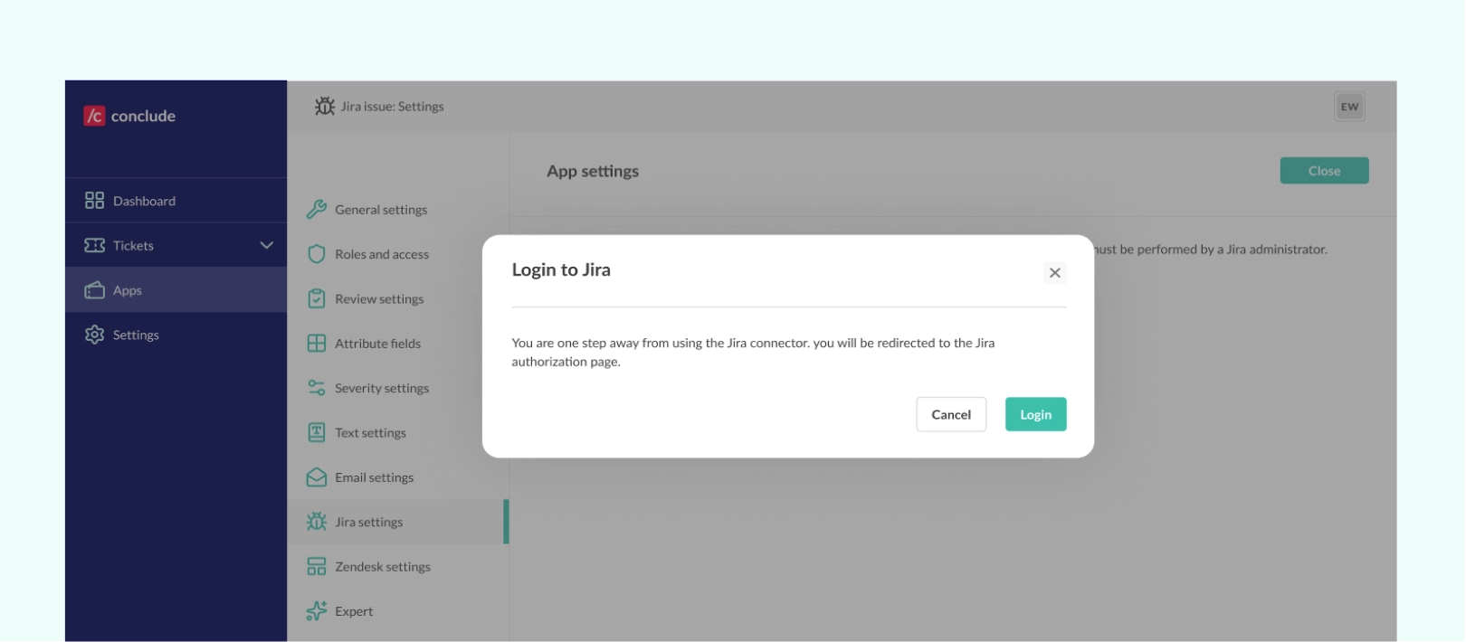 login to jira to connect to slack