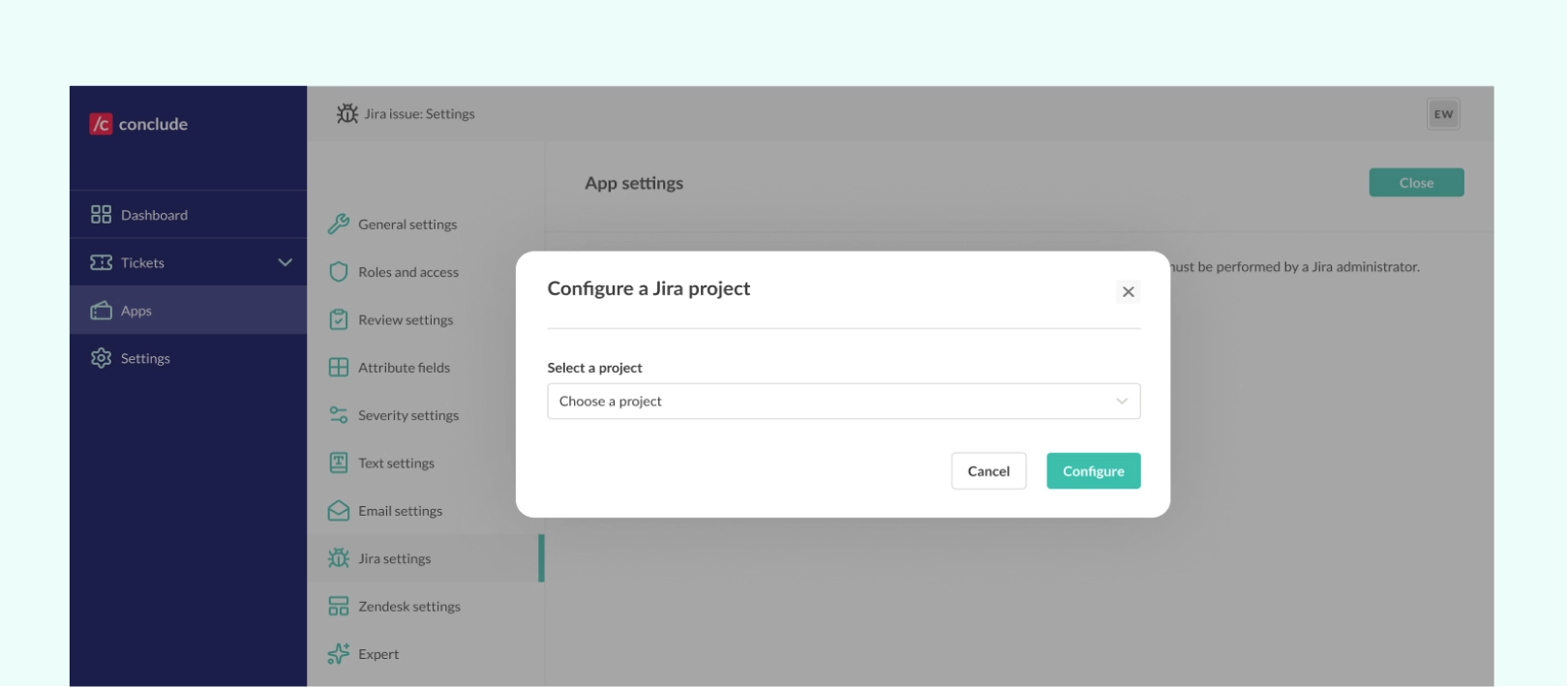 configure a jira project