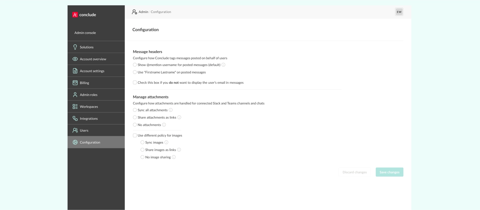 configuration of message headers and files 