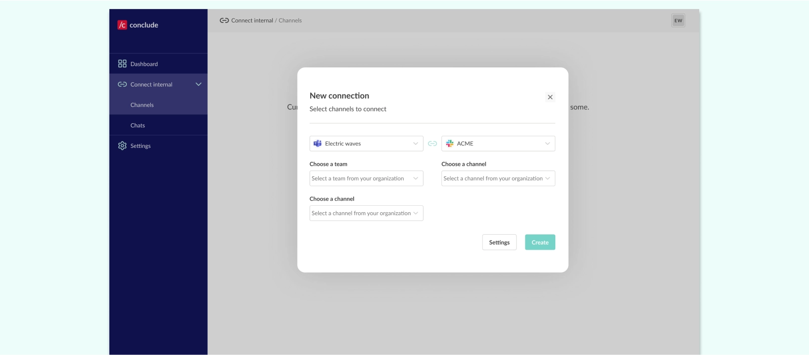 new connection dialog box