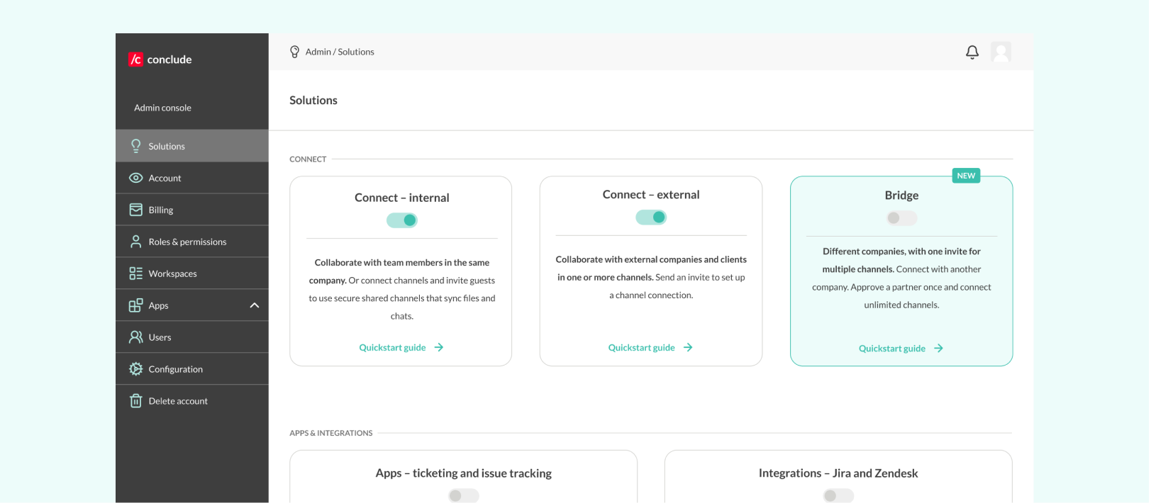 connect slack and teams solutions page