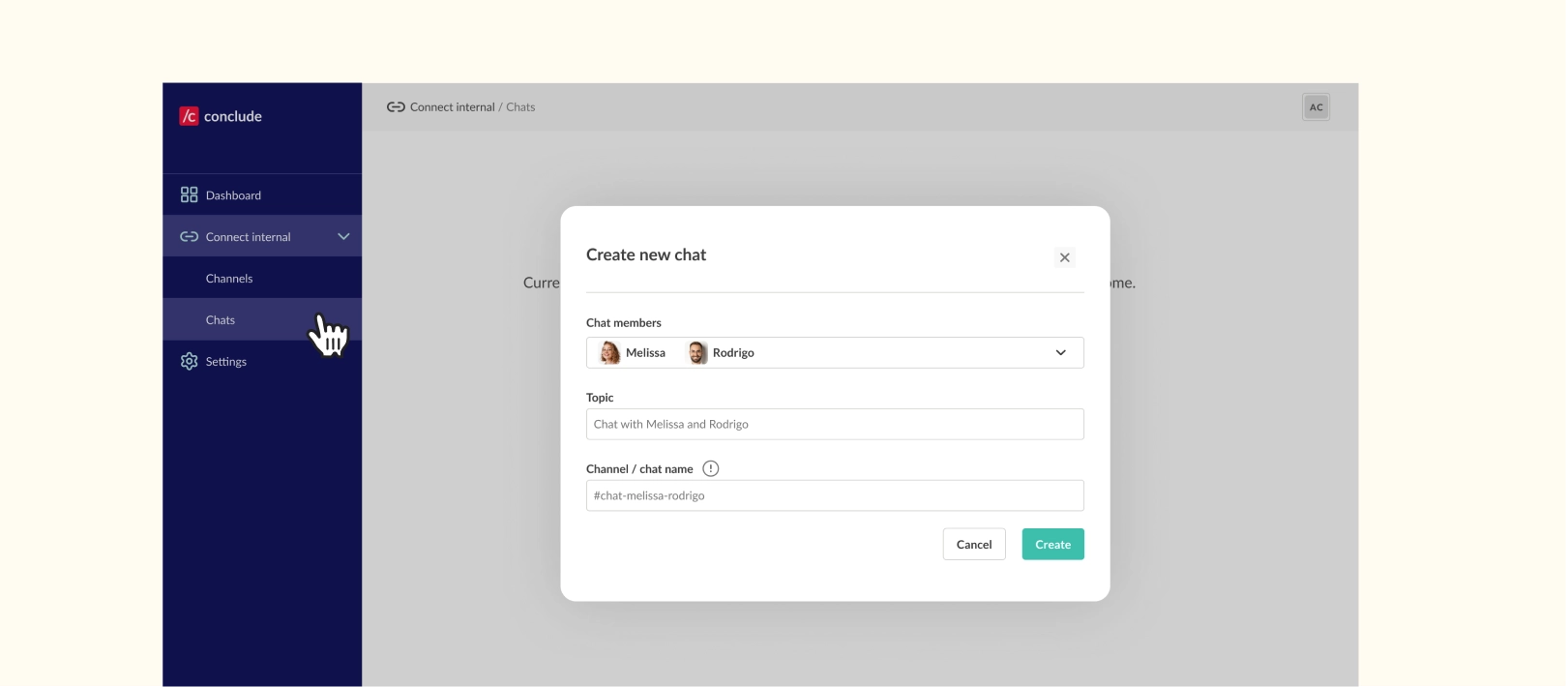 create new chat connection