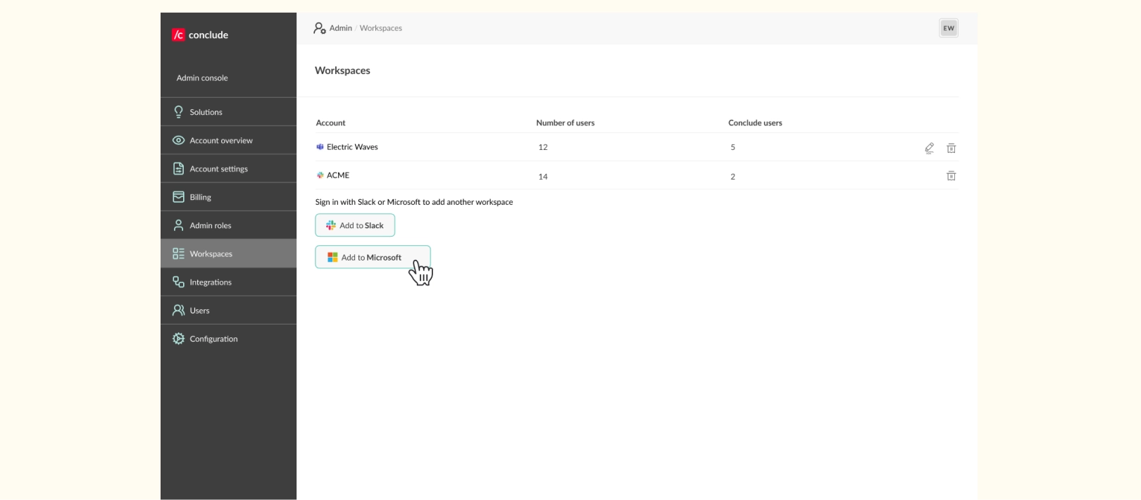 connecting workspaces 