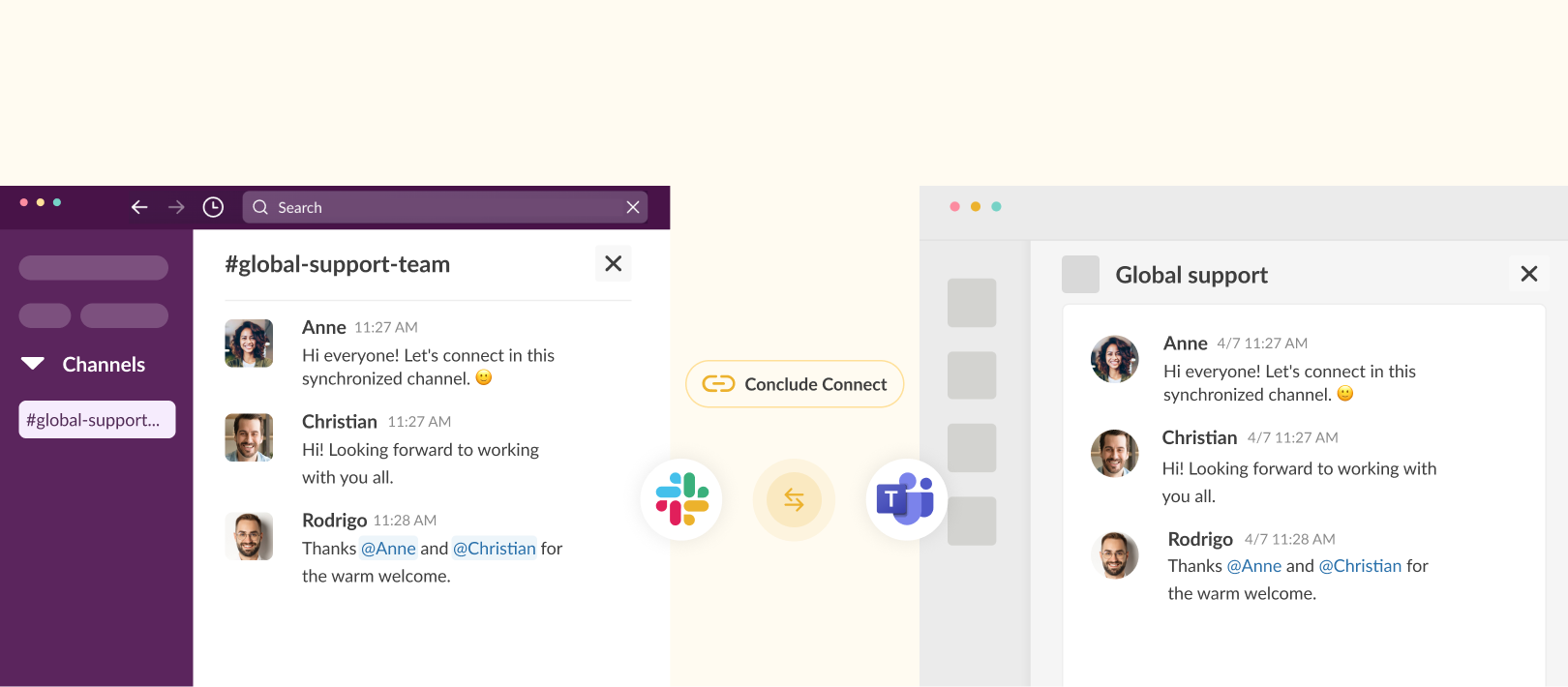 Conclude Connect links Slack and Microsoft Teams for two-way chat and file sharing conclude connect reduces context switching