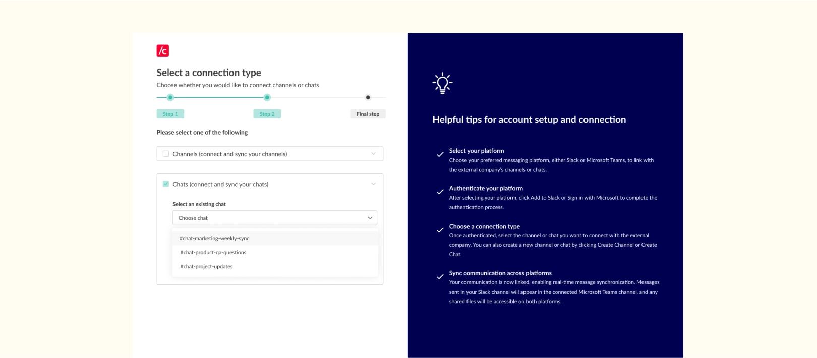 connect and sync your chats teams
