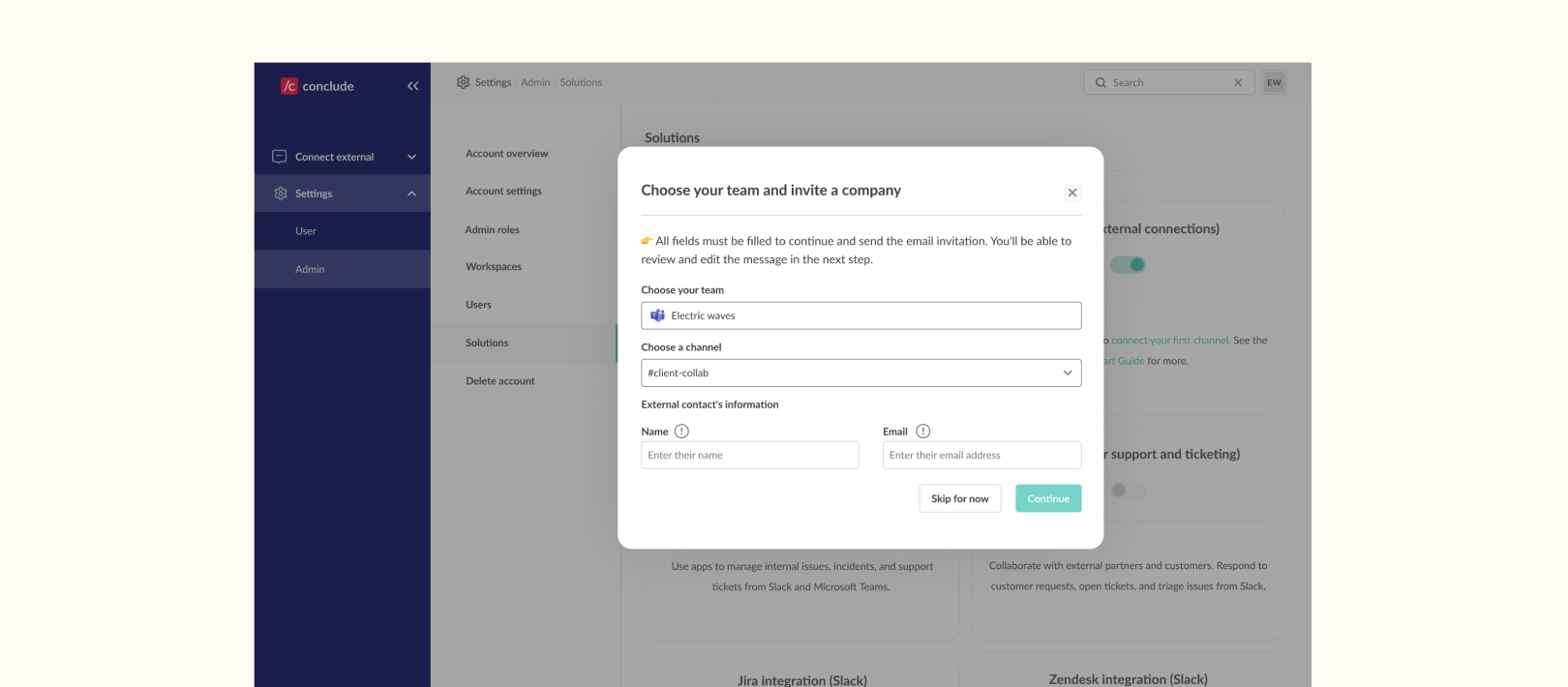 microsoft teams to slack channel connections