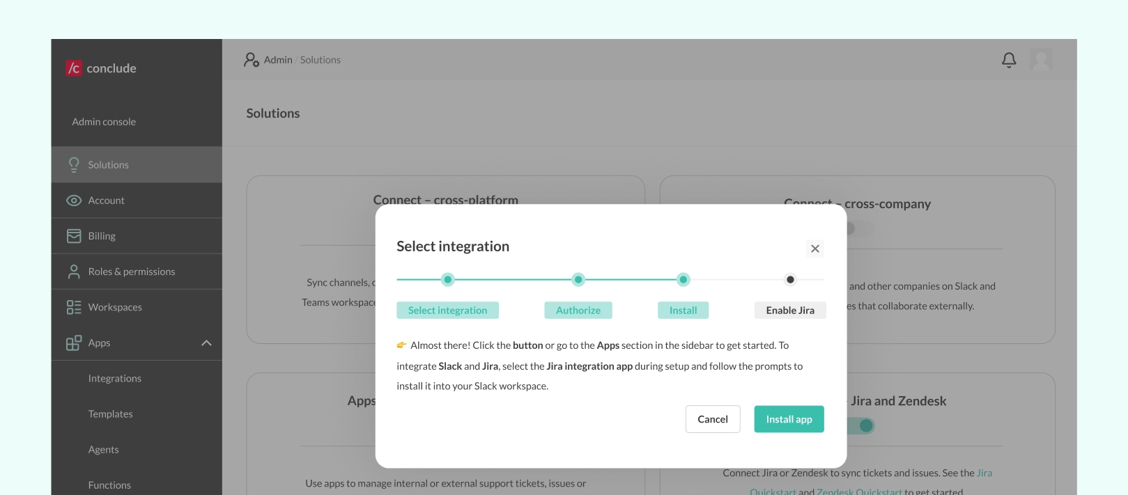 install a conclude app