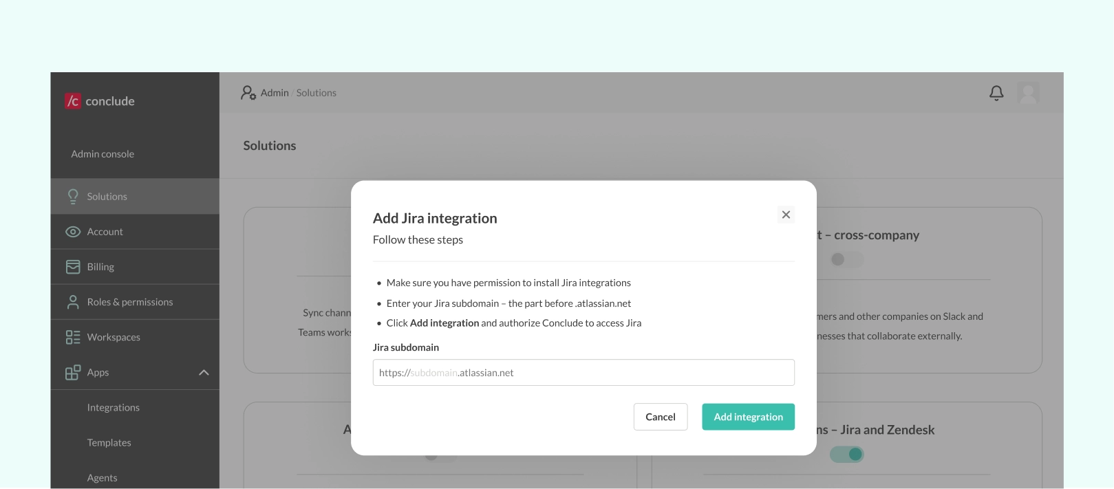 jira integration wizard setup