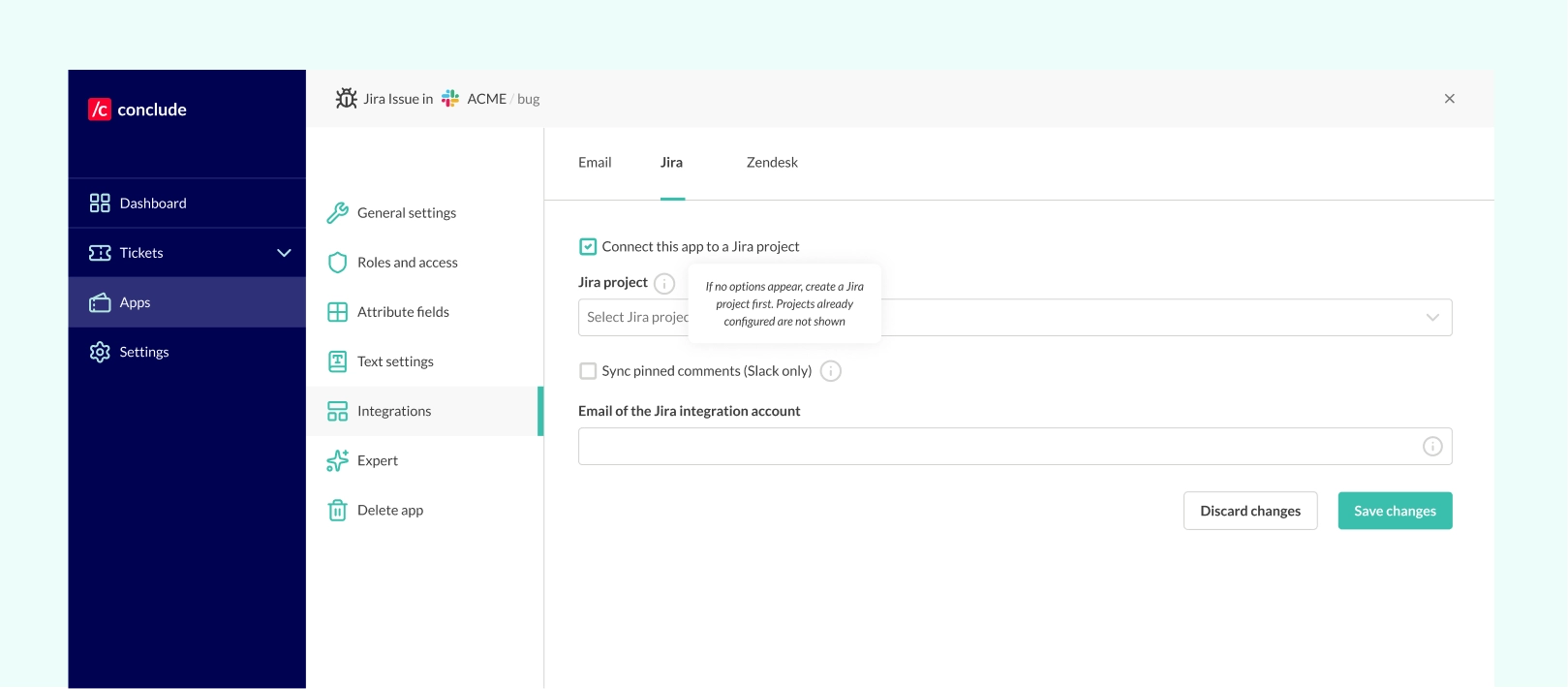 add your jira project
