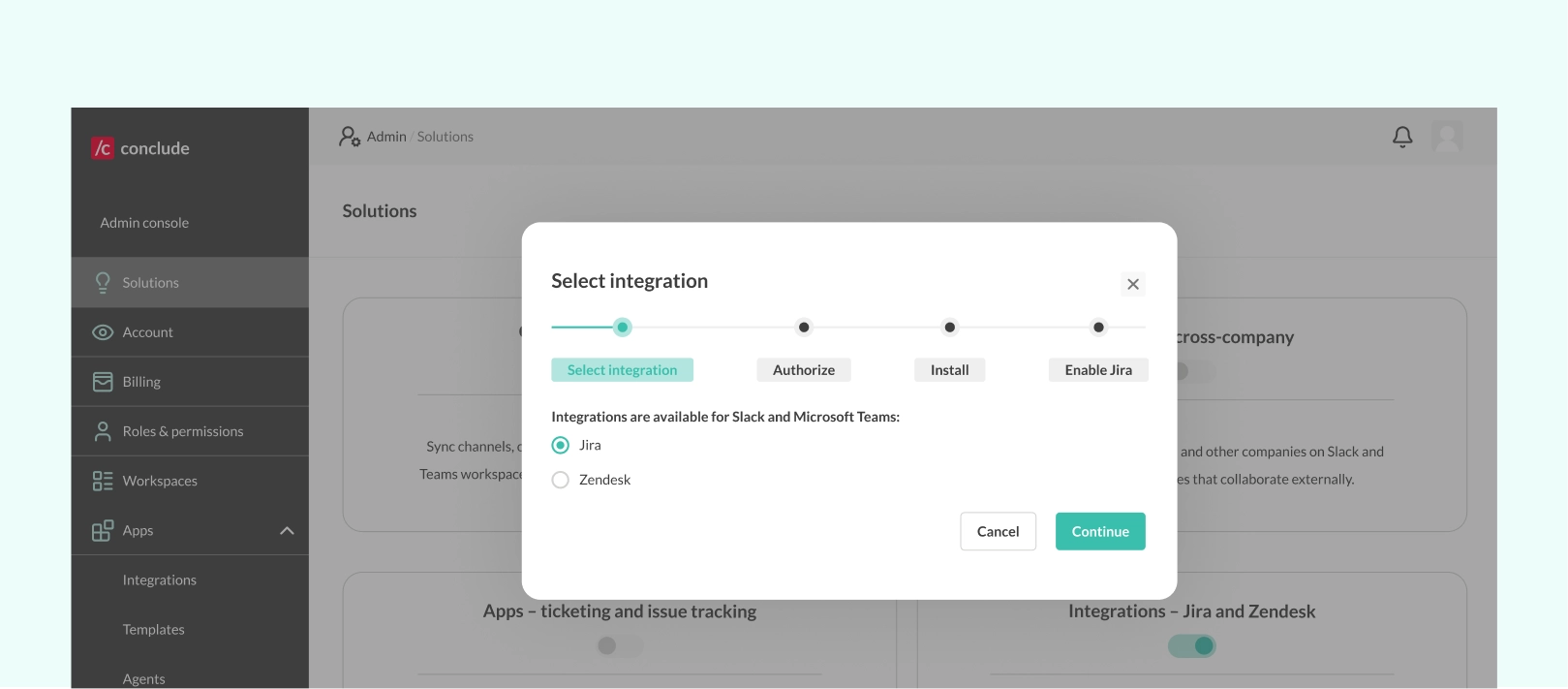 jira integration setup wizard 