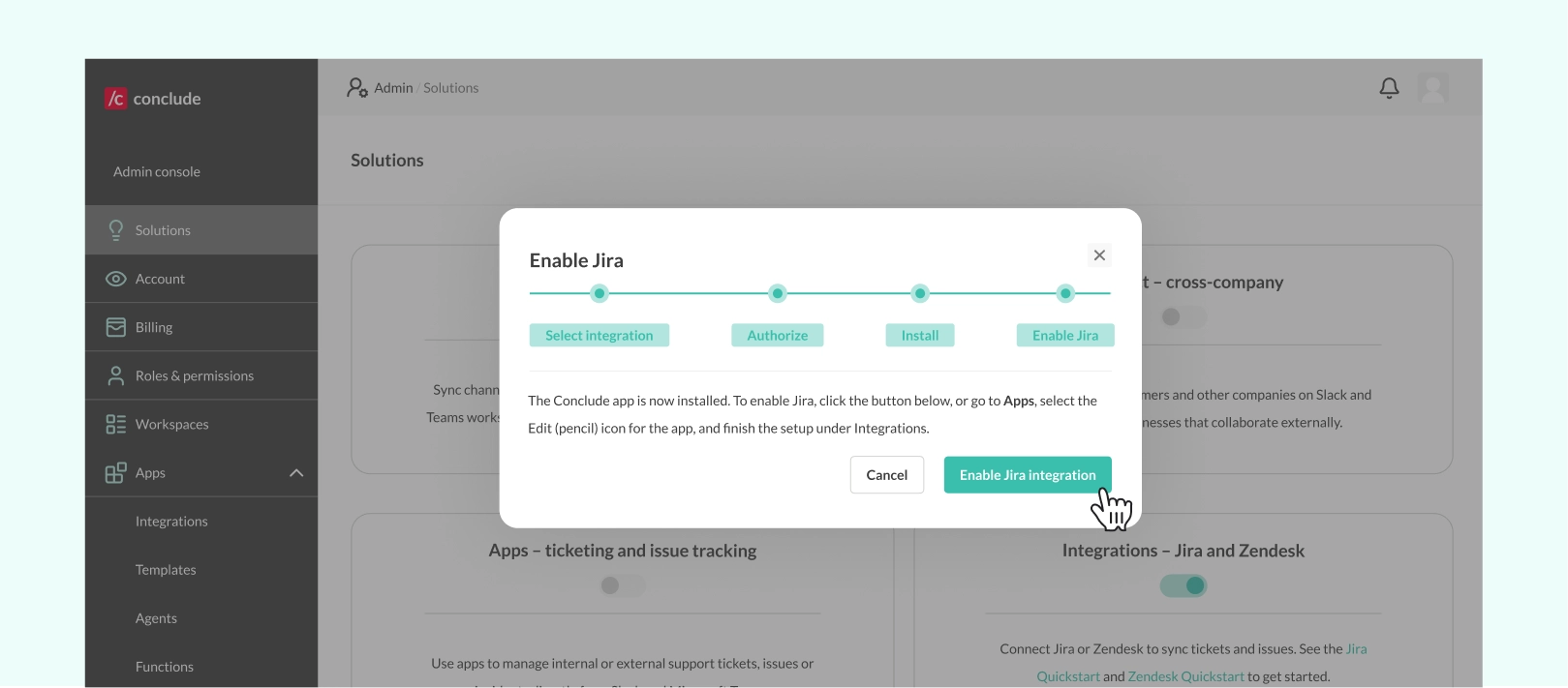 finish jira integration set up