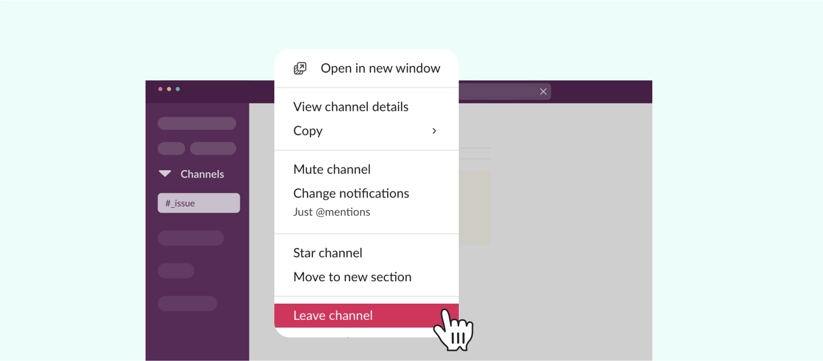 leave channel in slack