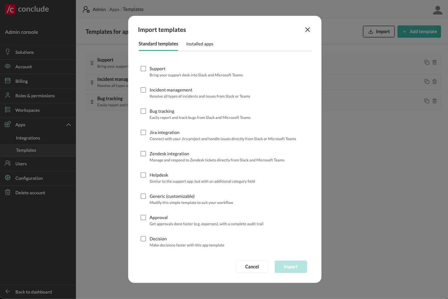 app templates bug tracking issues incidents support