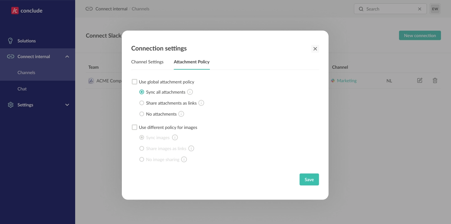 connect settings configure file image sharing