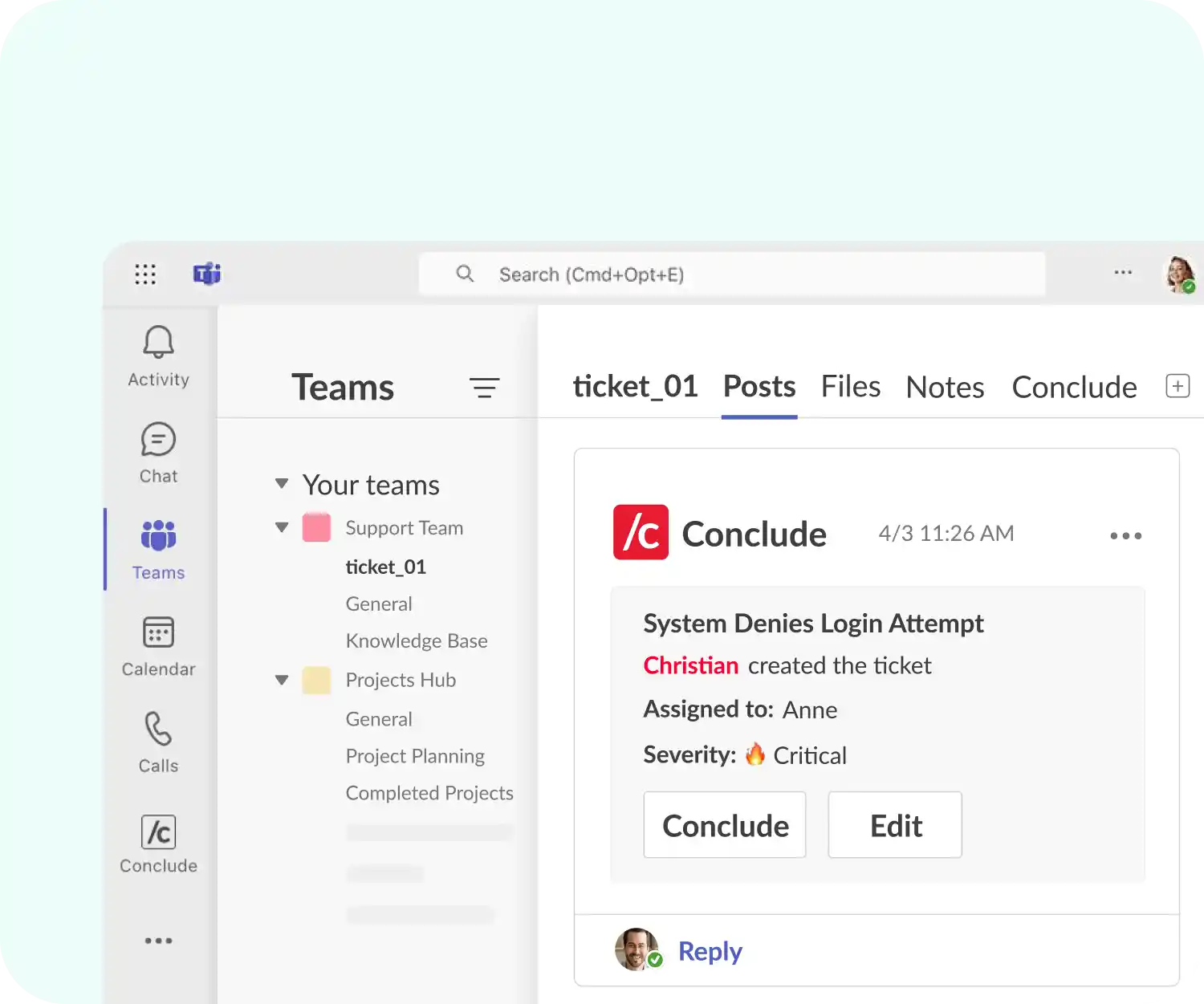 Microsoft Teams ticketing solution