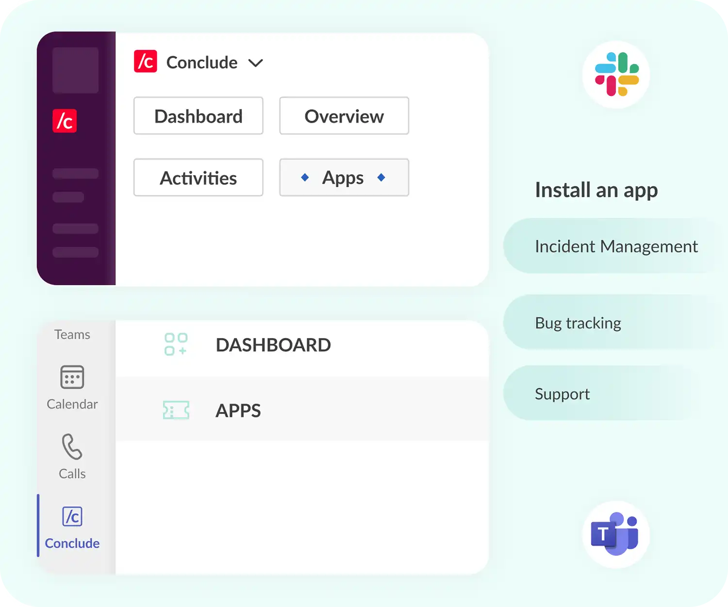 apps for slack and teams ticketing system