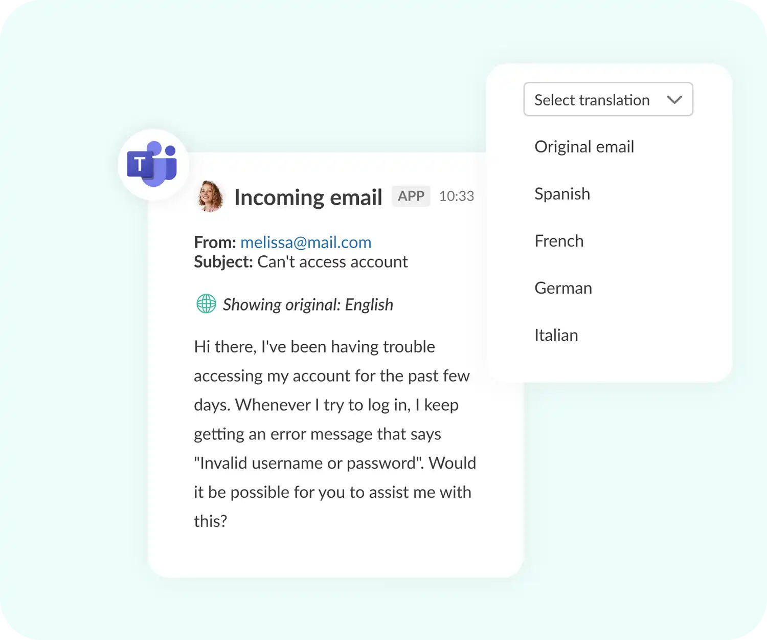 summarize and translate tickets microsoft teams