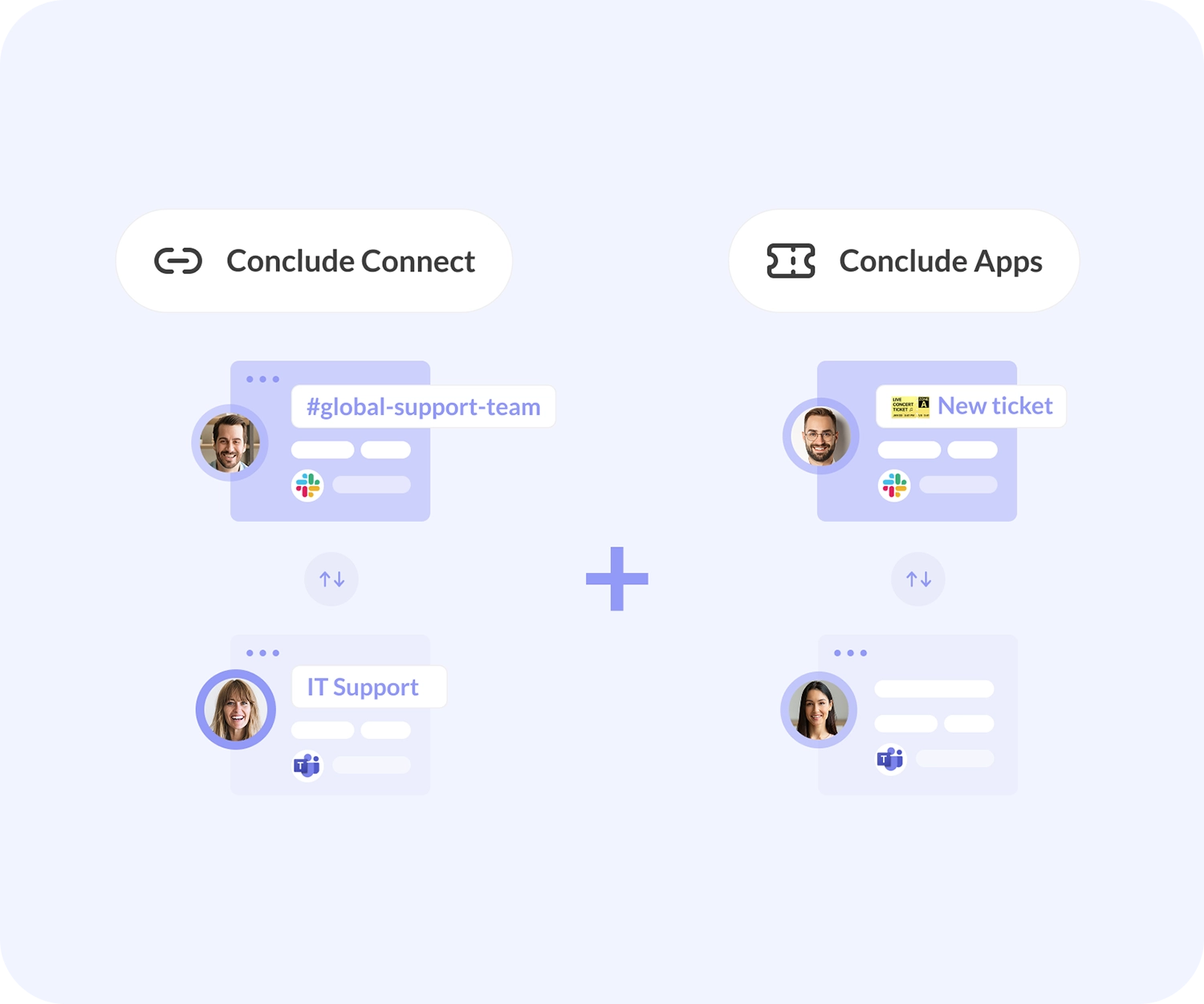 connected apps for slack and teams