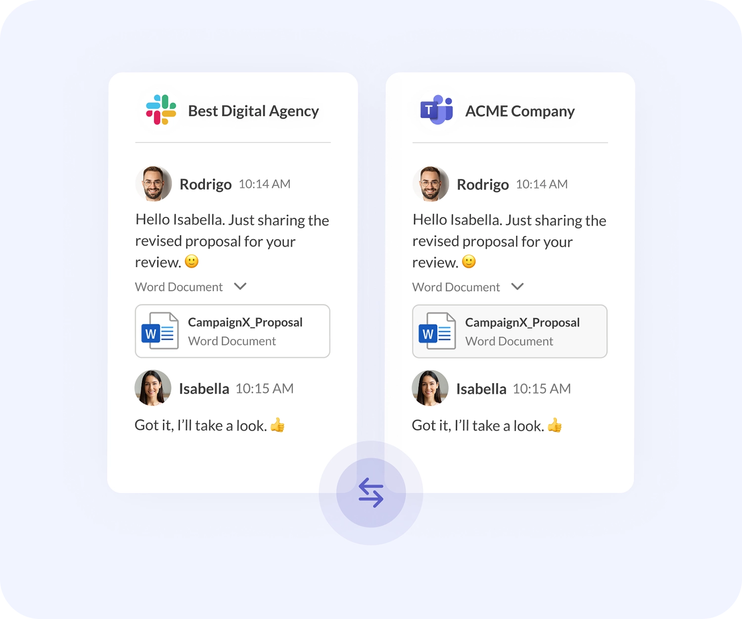 collaborate with external partners on slack and teams
