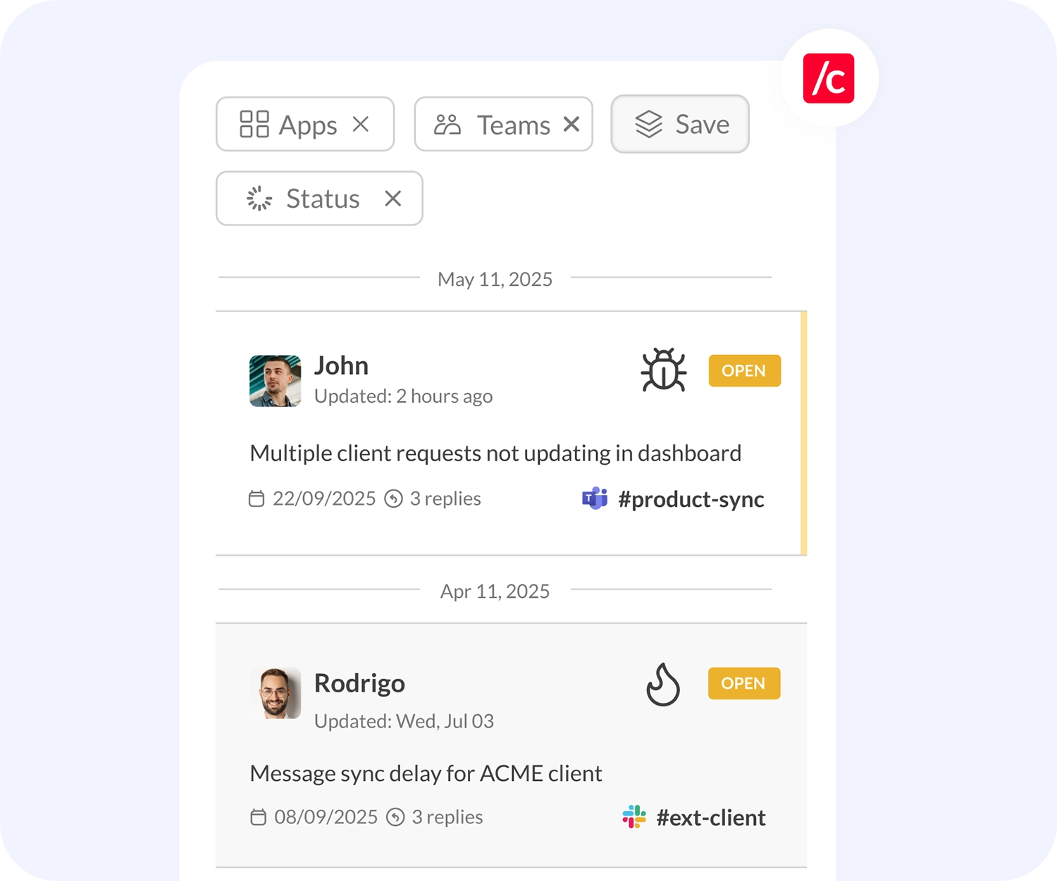 see tickets in the dashboard