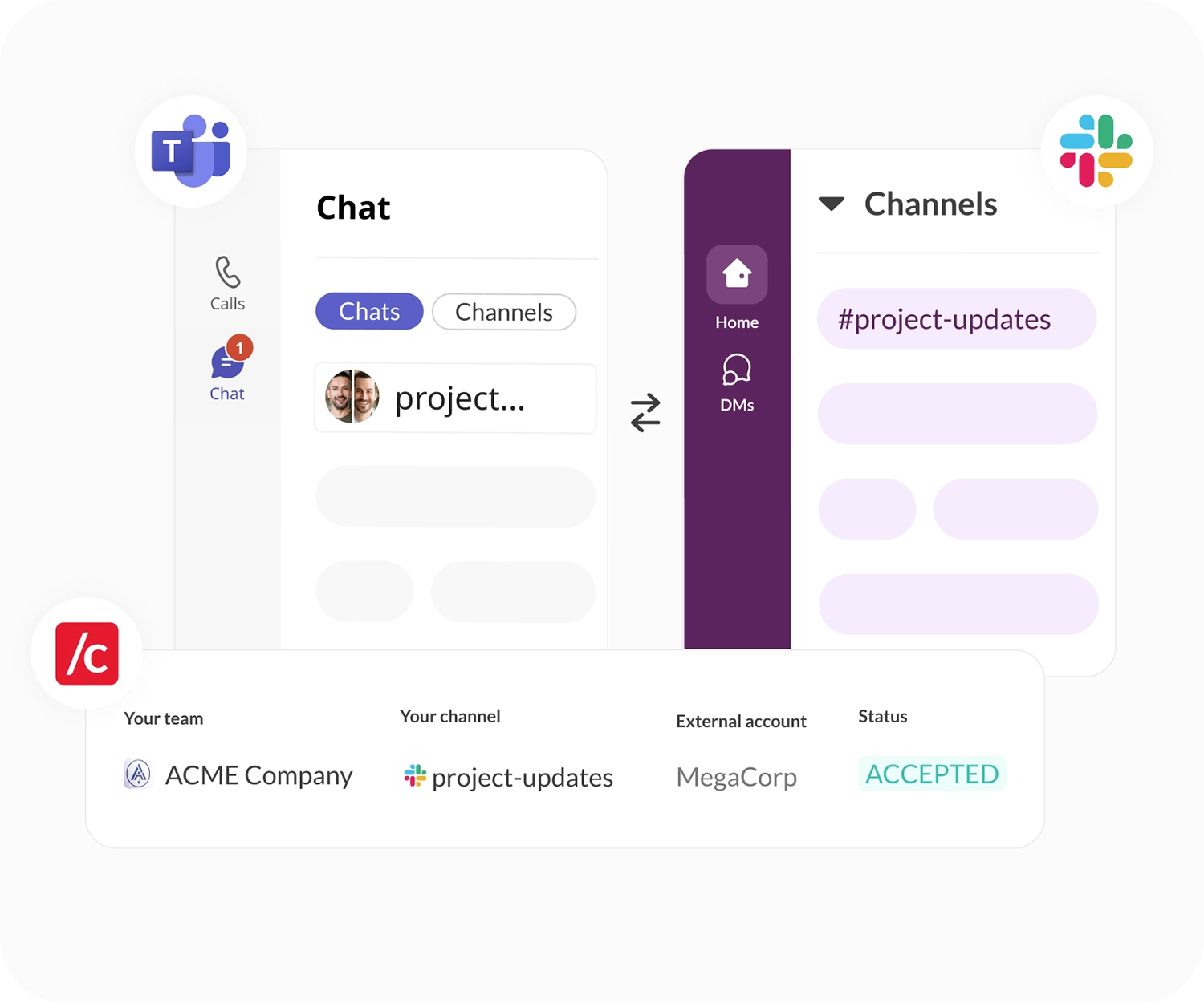 connect with external companies slack teams