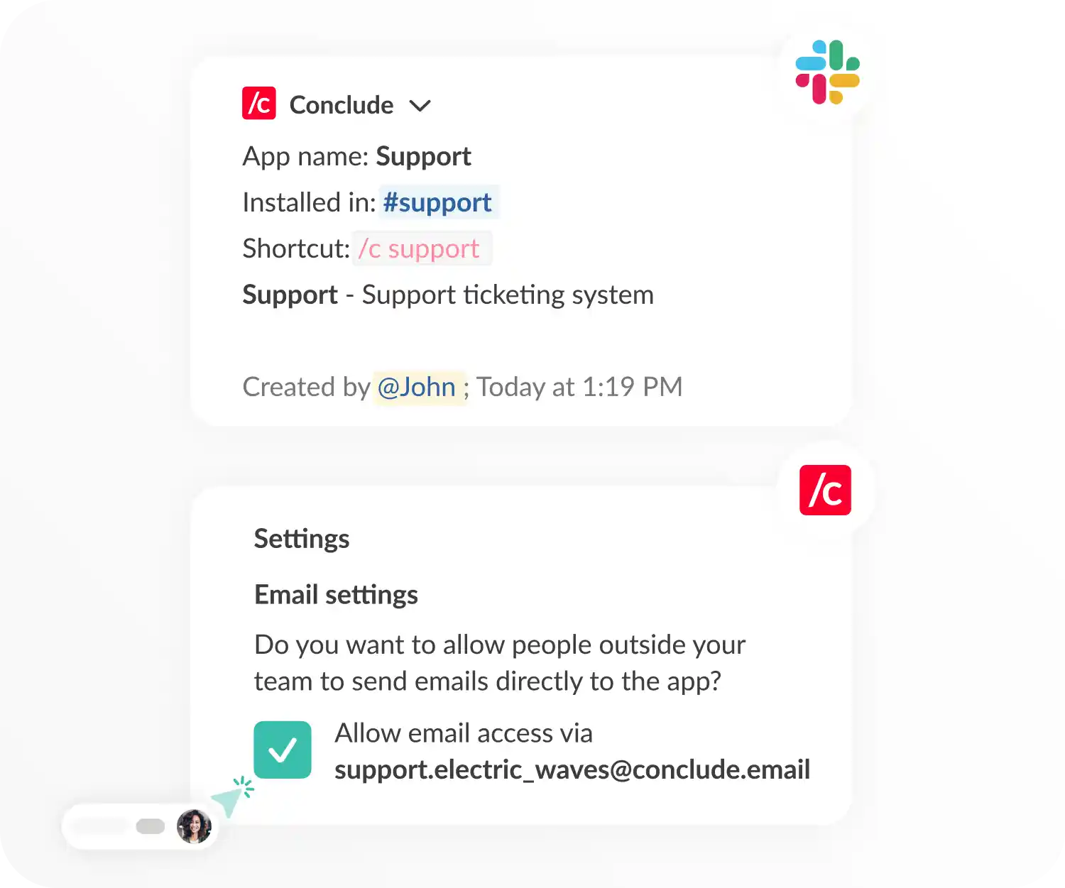 slack support tickets