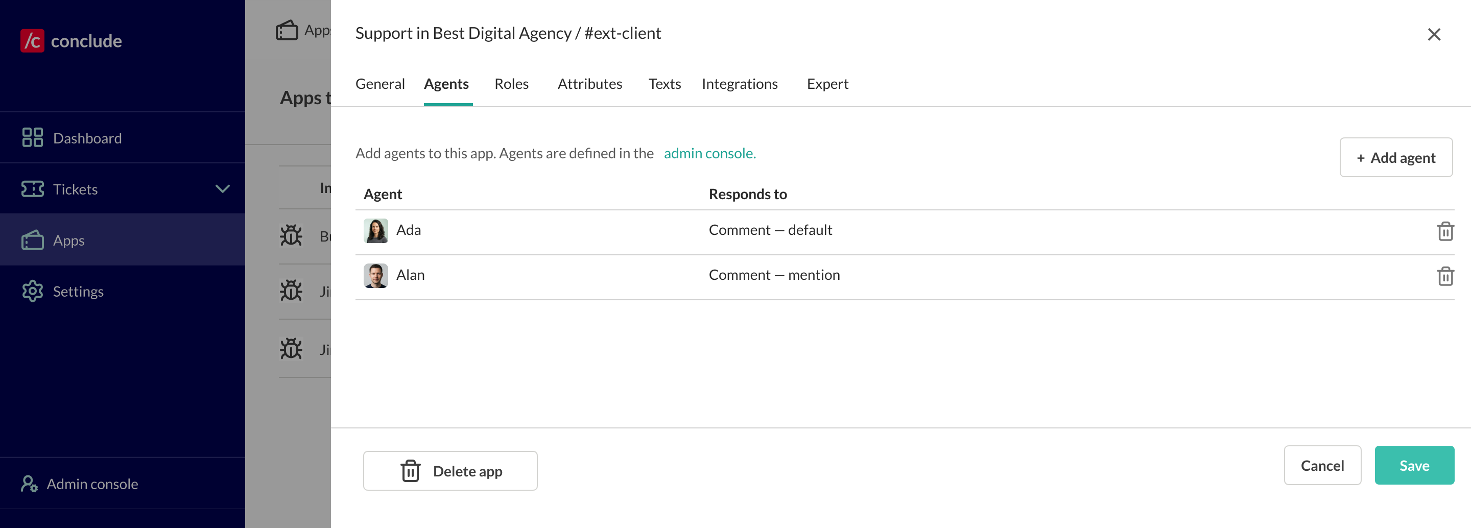which ai teammates an app uses and what each one responds to
