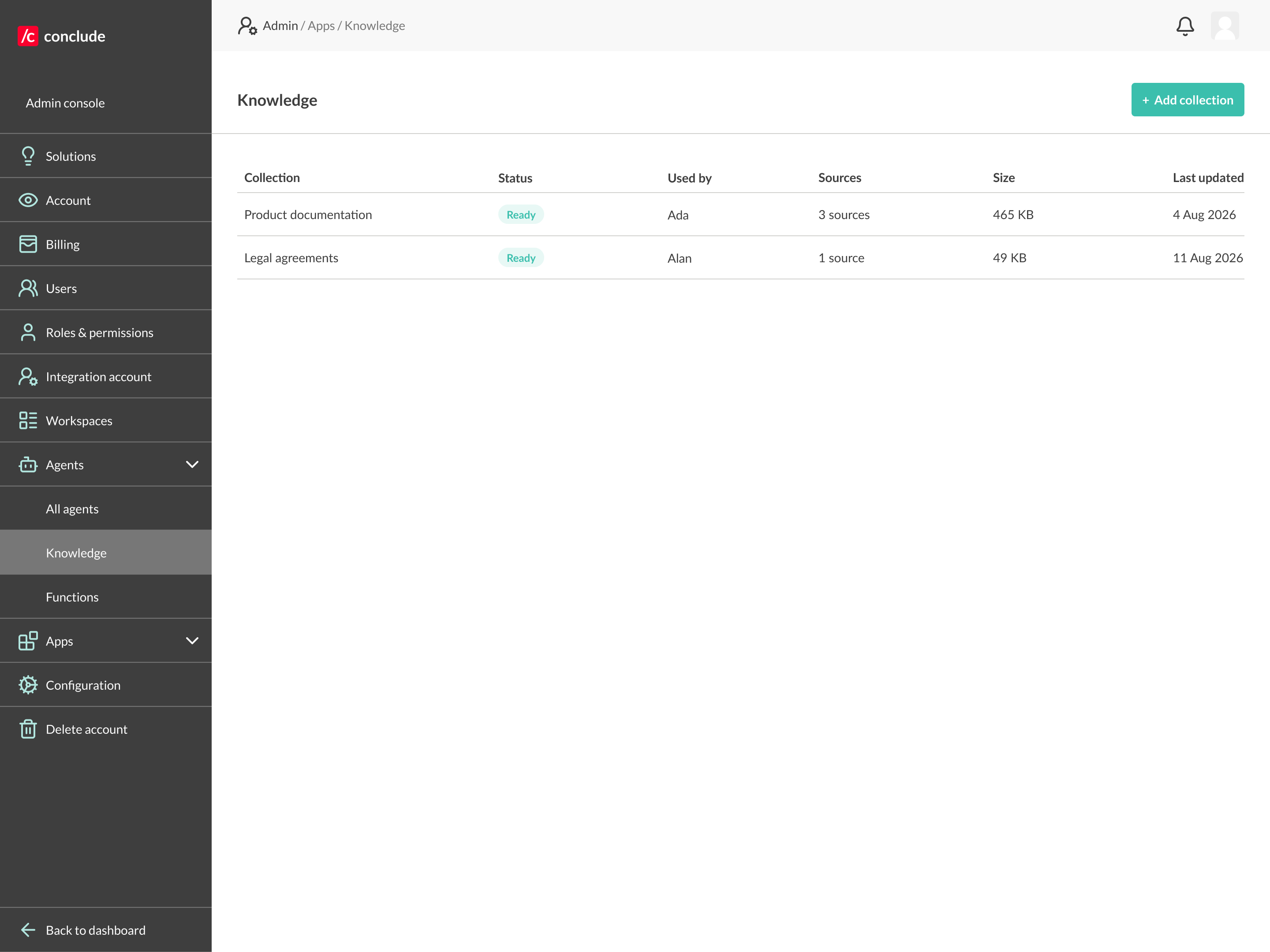 knowledge collections that ai teammates can draw their answers from