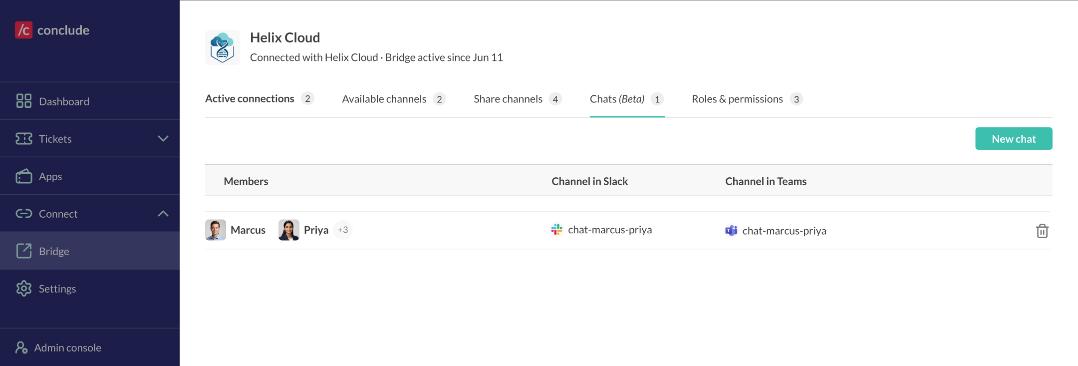 set up chats for bridge