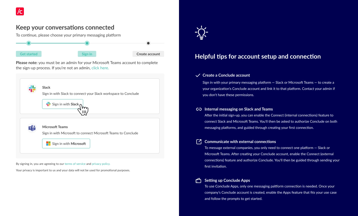 add to slack and add to microsoft teams