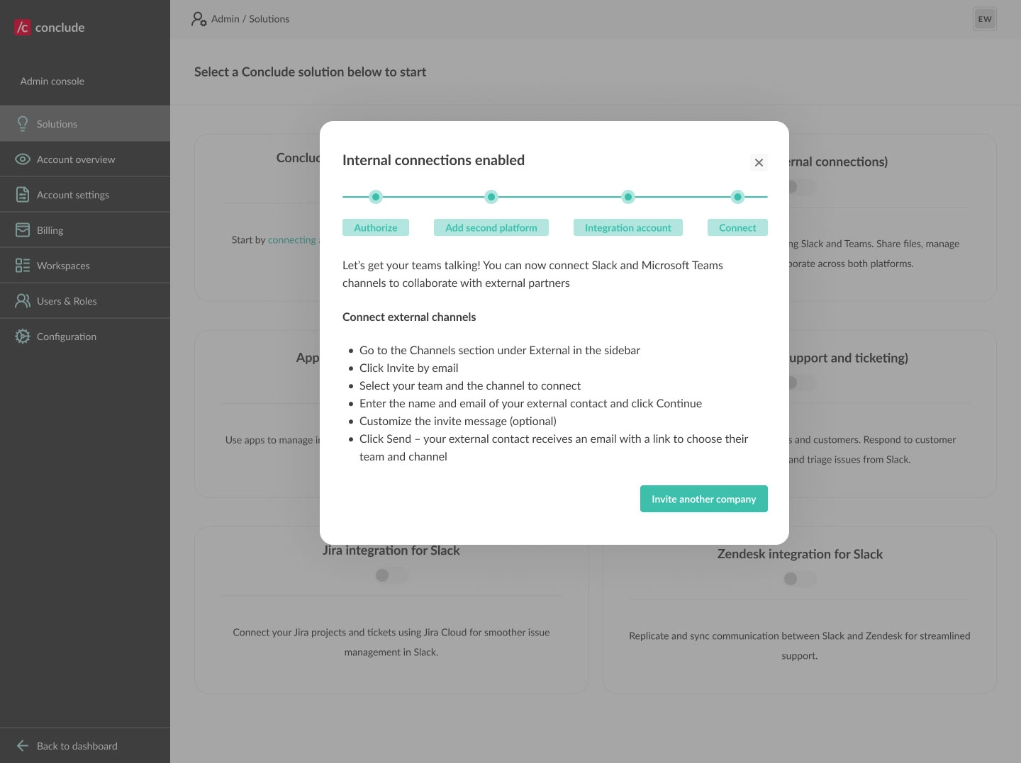 connect channels or create chats
