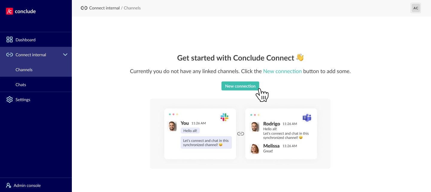 get started with conclude connect