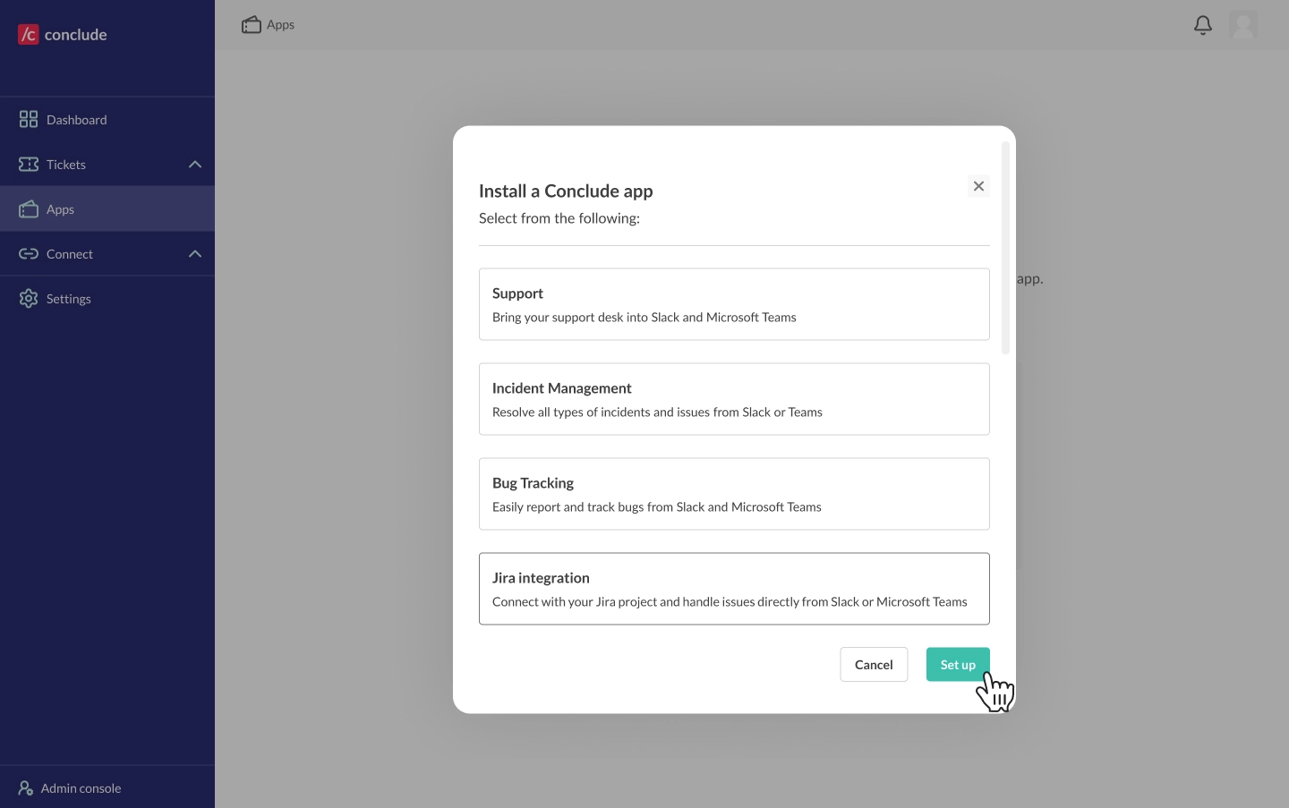select an app template