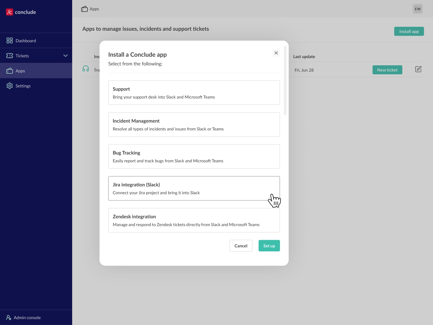 installing a conclude app