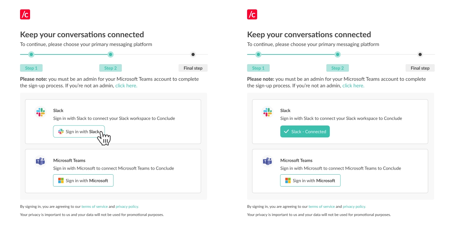 sign in with slack