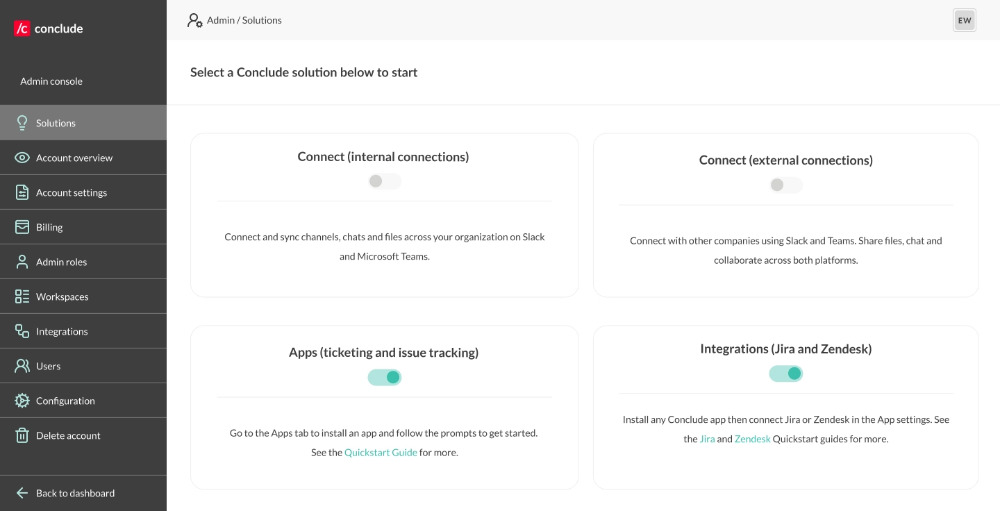 activate the jira integration solutions page