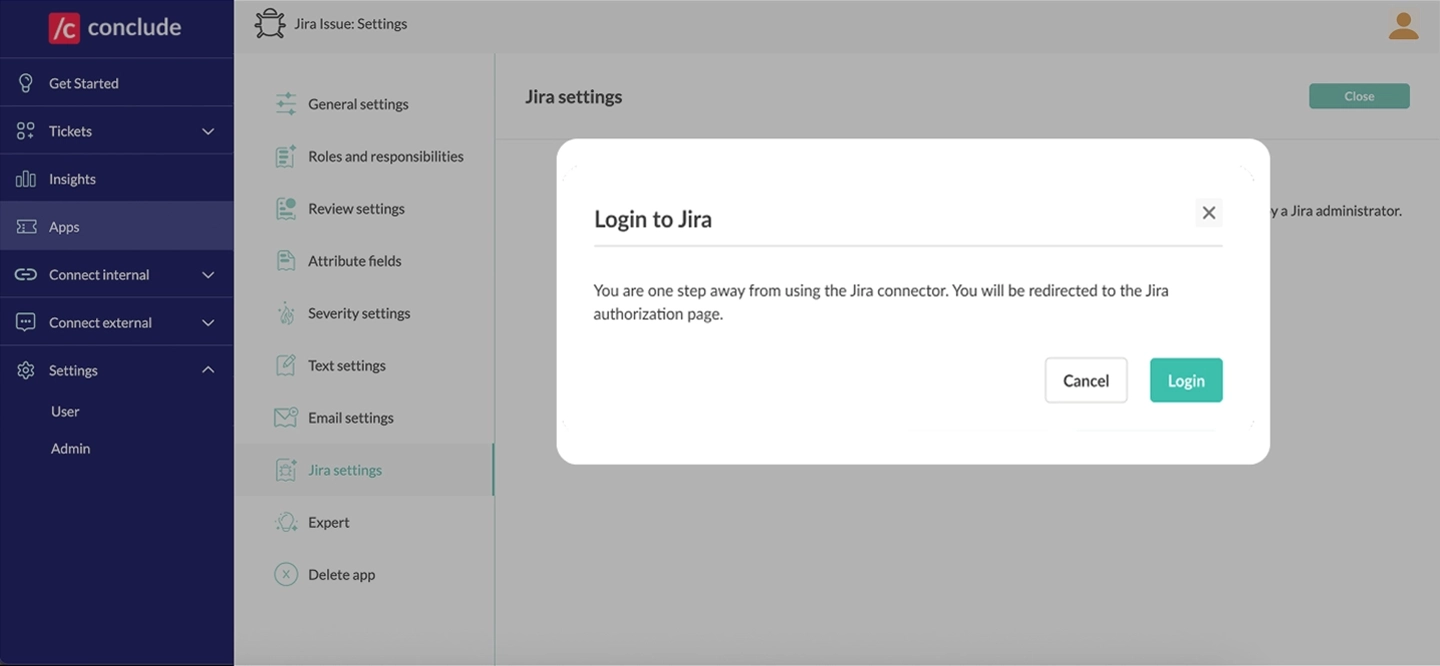 login to jira to connect to slack