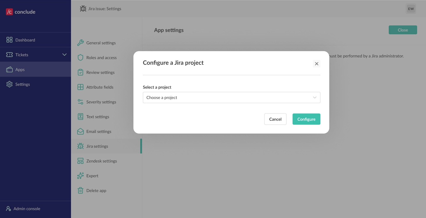 configure a jira project