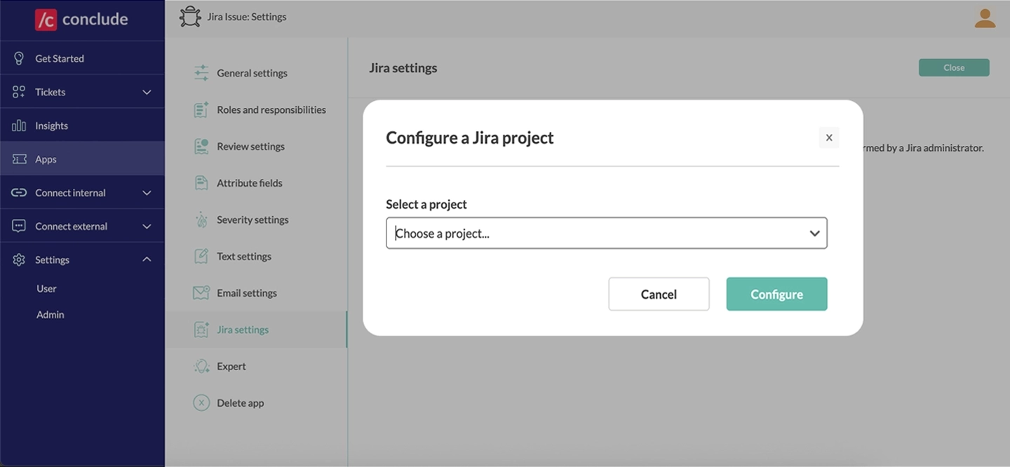 configure a jira project