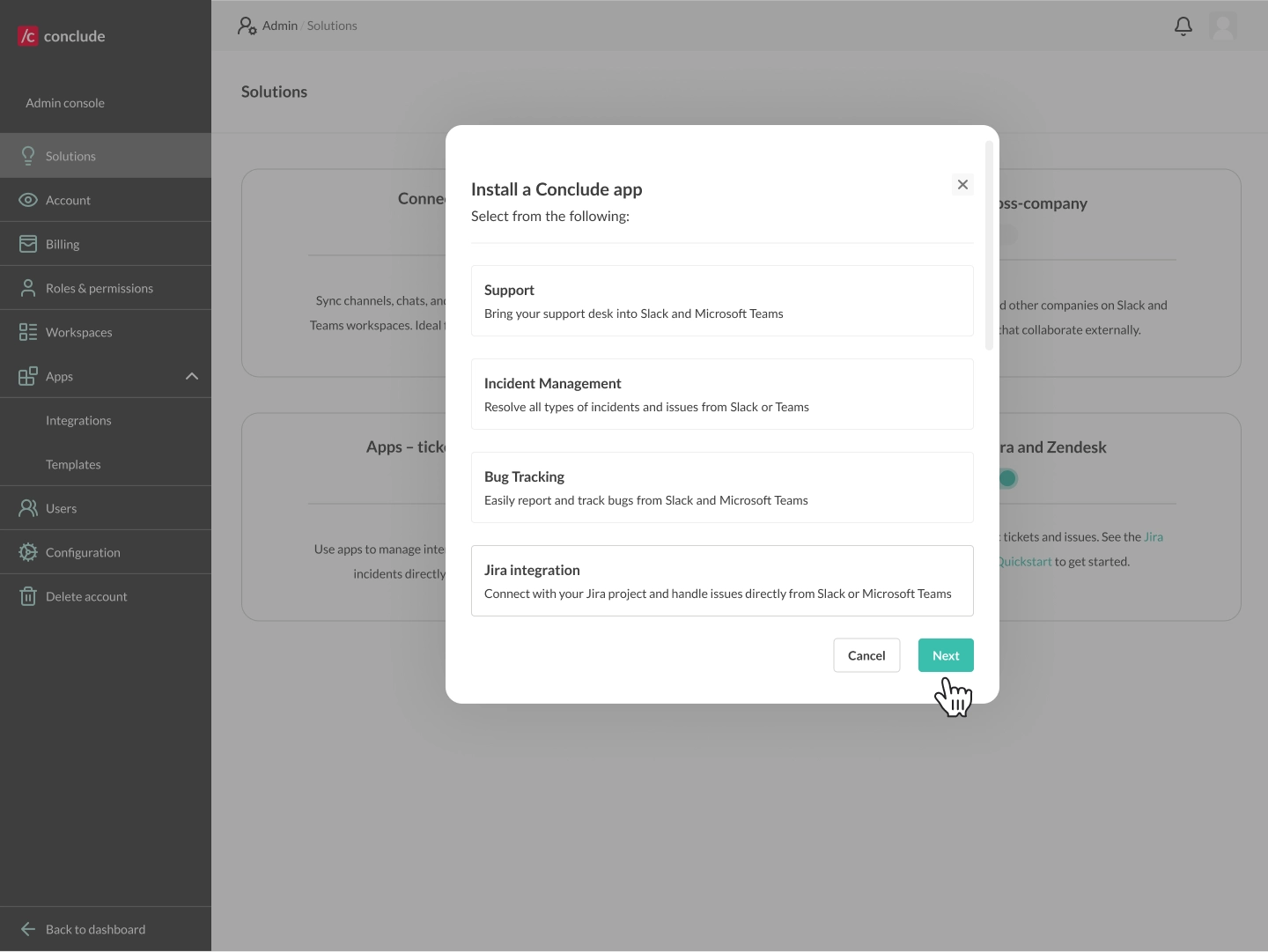 app template options