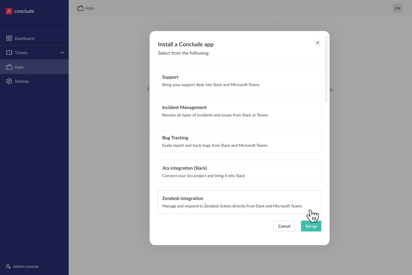conclude zendesk integration app